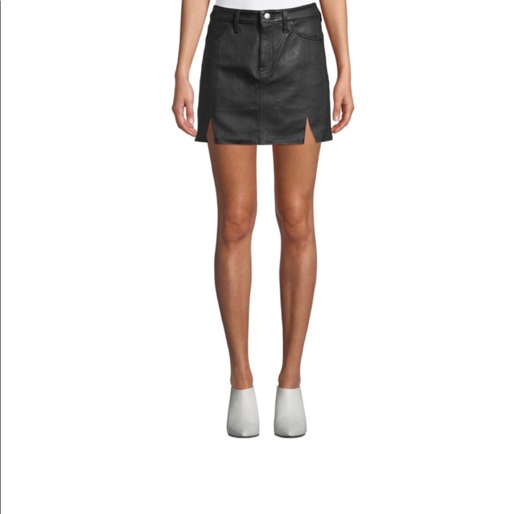 Current/Elliott The Leather Mini Five Pocket Skirt